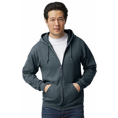 Gildan Men's Fleece Zip Hooded Sweatshirt, Style G18600, Dark Heather, XL Gildan Men's Fleece Zip Hooded Sweatshirt, Style G18600, Dark Heather, XL