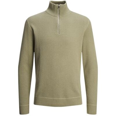 JACK & JONES Men's Jprbluchrister Knit Half Zip Jumper, Overland Trek, L JACK & JONES Men's Jprbluchrister Knit Half Zip Jumper, Overland Trek, L