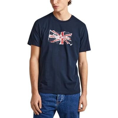 Pepe Jeans Men's Clag T-Shirt, Blue (Dulwich Blue), S Pepe Jeans Men's Clag T-Shirt, Blue (Dulwich Blue), S