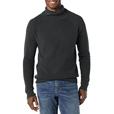 Amazon Essentials Men's 100% Cotton Rib Knit Turtleneck Jumper, Charcoal Heather, XL Amazon Essentials Men's 100% Cotton Rib Knit Turtleneck Jumper, Charcoal Heather, XL