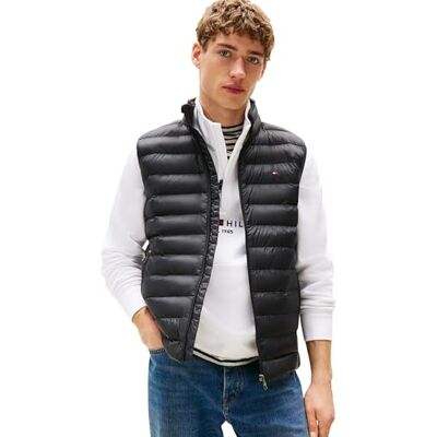 Tommy Hilfiger Men's CORE PACKABLE RECYCLED VEST MW0MW39989 Vest, Black, L Tommy Hilfiger Men's CORE PACKABLE RECYCLED VEST MW0MW39989 Vest, Black, L