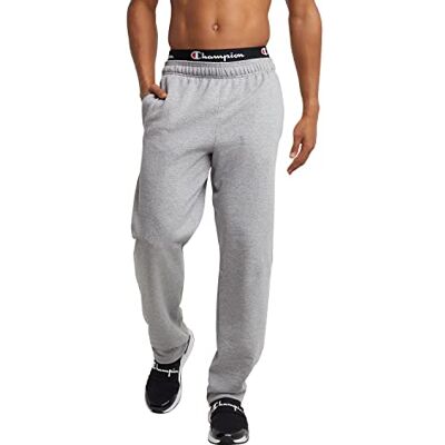 Champion Men's, Powerblend, Fleece Open-Bottom Sweatpants (Reg. Or Big & Tall) Pants, Oxford Gray C Patch Logo, X-Large Champion Men's, Powerblend, Fleece Open-Bottom Sweatpants (Reg. Or Big & Tall) Pants, Oxford Gray C Patch Logo, X-Large