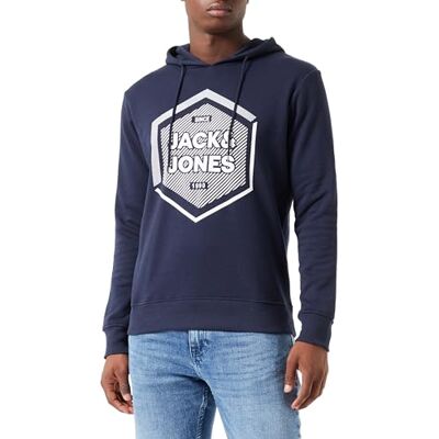 JACK & JONES Men's Jjstein Sweat Hood Hoodie, Sky captain, L JACK & JONES Men's Jjstein Sweat Hood Hoodie, Sky captain, L