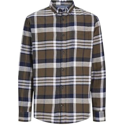 JACK & JONES Male Check Shirt Slim Fit Checked Shirt, Canteen, XS JACK & JONES Male Check Shirt Slim Fit Checked Shirt, Canteen, XS