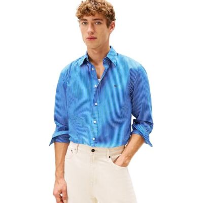 Tommy Hilfiger Men CORE Hairline POPLIN RF Shirt MW0MW41399 L/S Shirt, Blue, XXL Tommy Hilfiger Men CORE Hairline POPLIN RF Shirt MW0MW41399 L/S Shirt, Blue, XXL