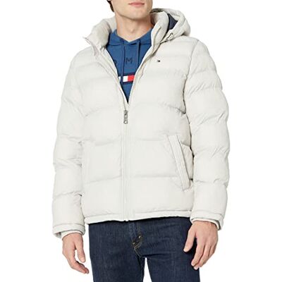 Tommy Hilfiger Men's Down Alternative Hooded Puffer Jacket (Standard and Big & Tall) Coat, New Ice, L Tommy Hilfiger Men's Down Alternative Hooded Puffer Jacket (Standard and Big & Tall) Coat, New Ice, L