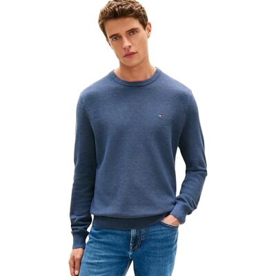 Tommy Hilfiger Men's Jumper Essential Structure Crew Neck Regular Fit, Beige (Aegean Sea), S Tommy Hilfiger Men's Jumper Essential Structure Crew Neck Regular Fit, Beige (Aegean Sea), S