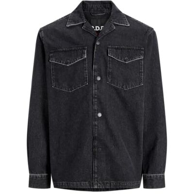 JACK & JONES JACK&JONES Men's RDDROB Overshirt RI 329 SN Denim Jacket, Black Denim, L, black denim, L JACK & JONES JACK&JONES Men's RDDROB Overshirt RI 329 SN Denim Jacket, Black Denim, L, black denim, L