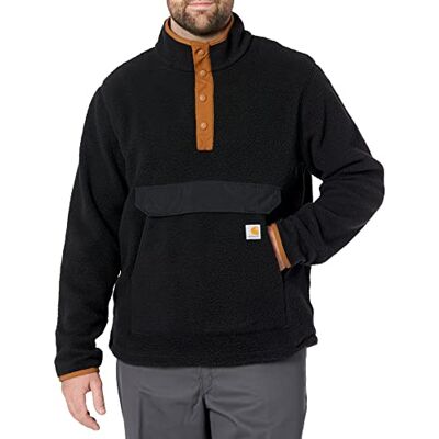Carhartt Men's Relaxed Fit Fleece Pullover Jacket, Black, M Carhartt Men's Relaxed Fit Fleece Pullover Jacket, Black, M