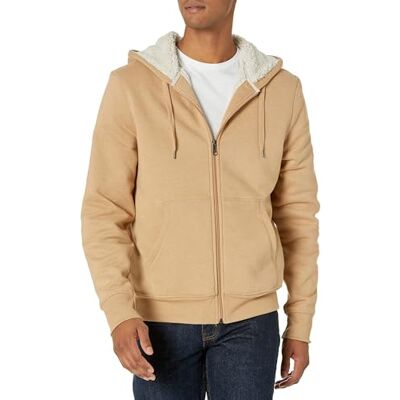 Amazon Essentials Men's Sherpa-Lined Full-Zip Fleece Hoodie, Camel Heather, XXL Amazon Essentials Men's Sherpa-Lined Full-Zip Fleece Hoodie, Camel Heather, XXL
