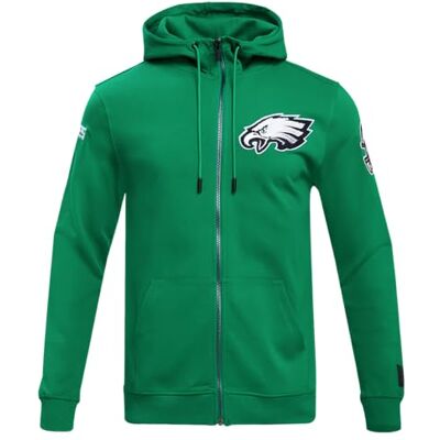 Pro Standard Mens NFL Philadelphia Eagles Classic Chenille Full Zip Hoodie Kelly Green 3Xl Pro Standard Mens NFL Philadelphia Eagles Classic Chenille Full Zip Hoodie Kelly Green 3Xl