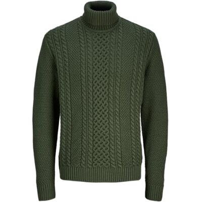 JACK & JONES Men's Jjpaul Knit Roll Neck, Green (Duffel Bag), M JACK & JONES Men's Jjpaul Knit Roll Neck, Green (Duffel Bag), M