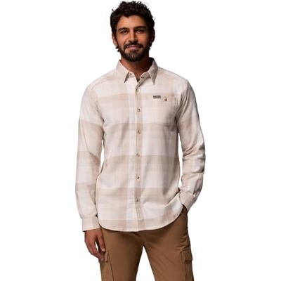 Columbia Mens Cornell Woods Flannel Long Sleeve Shirt, Dark Stone Multi Buffalo Check, Medium Columbia Mens Cornell Woods Flannel Long Sleeve Shirt, Dark Stone Multi Buffalo Check, Medium