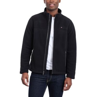 Tommy Hilfiger Men's Lightweight Polar Fleece Jacket, Black, XXL Tommy Hilfiger Men's Lightweight Polar Fleece Jacket, Black, XXL