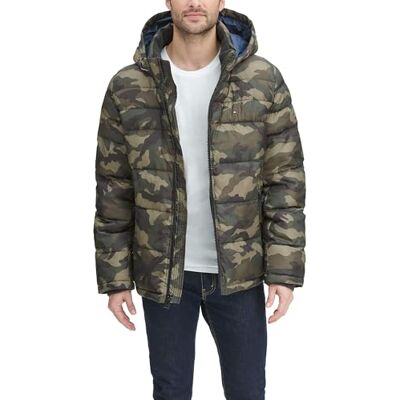 Tommy Hilfiger Men's Legacy Hooded Puffer Jacket Down Alternative Coat, New Camo, M Tommy Hilfiger Men's Legacy Hooded Puffer Jacket Down Alternative Coat, New Camo, M