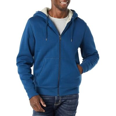 Amazon Essentials Men's Sherpa-Lined Full-Zip Fleece Hoodie, Dark Blue, XXL Amazon Essentials Men's Sherpa-Lined Full-Zip Fleece Hoodie, Dark Blue, XXL