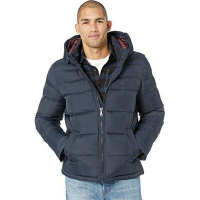Tommy Hilfiger Men's Hooded Puffer Jacket, Midnight, XX-Large Tommy Hilfiger Men's Hooded Puffer Jacket, Midnight, XX-Large