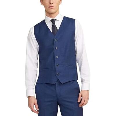 JACK & JONES Men's Jprsolaris Waistcoat Noos Suit Vest, Medieval blue, 44 JACK & JONES Men's Jprsolaris Waistcoat Noos Suit Vest, Medieval blue, 44