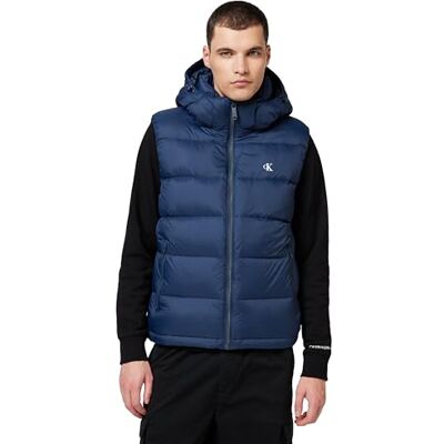 Calvin Klein Jeans Men's LS NYLON ZIP OFF HOOD DOWN PUFFE LV04RD531G Vest, Blue (Ink), XXL Calvin Klein Jeans Men's LS NYLON ZIP OFF HOOD DOWN PUFFE LV04RD531G Vest, Blue (Ink), XXL