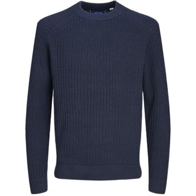 JACK & JONES Men's Jorcody Knit Crew Neck Jumper, Sky Captain, S JACK & JONES Men's Jorcody Knit Crew Neck Jumper, Sky Captain, S