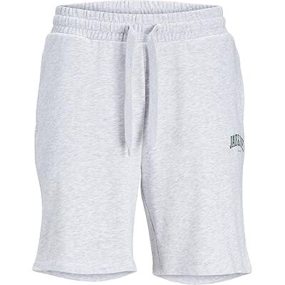 JACK & JONES Men's Jpstjosh Sweat Shorts Sn Amt Sweat Shorts, White Melange, S JACK & JONES Men's Jpstjosh Sweat Shorts Sn Amt Sweat Shorts, White Melange, S