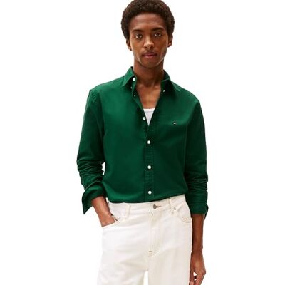 Tommy Hilfiger Long Sleeve Oxford Regular Fit, Men's Button Down Shirts, Also Available in Big and Tall, Ornamental Green/Ornamental Green Solid, Large Tommy Hilfiger Long Sleeve Oxford Regular Fit, Men's Button Down Shirts, Also Available in Big and Tall, Ornamental Green/Ornamental Green Solid, Large