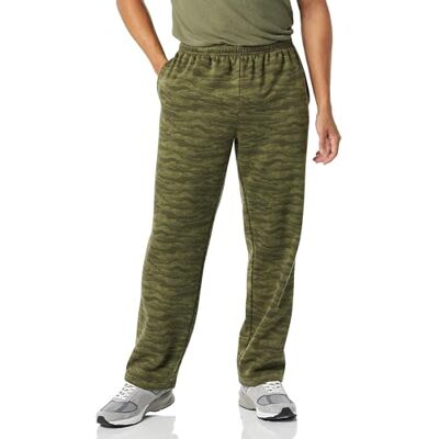 Amazon Essentials Men's Fleece Open Bottom Sweatpant (Available in Big and Tall), Military Green Abstract Camo, XL Amazon Essentials Men's Fleece Open Bottom Sweatpant (Available in Big and Tall), Military Green Abstract Camo, XL
