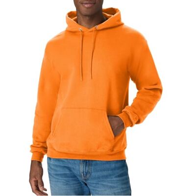 Hanes Men's EcoSmart Hoodie, Midweight Fleece, Pullover Hooded Sweatshirt, Safety Orange, XXL Hanes Men's EcoSmart Hoodie, Midweight Fleece, Pullover Hooded Sweatshirt, Safety Orange, XXL