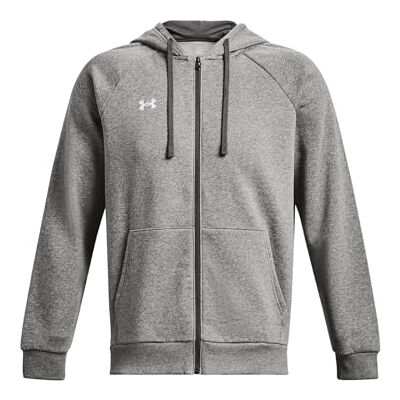Under Armour Mens Rival Fleece Zip Hoodie Castlerock Light / /White MD Under Armour Mens Rival Fleece Zip Hoodie Castlerock Light / /White MD