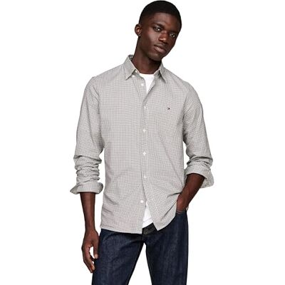Tommy Hilfiger Long Sleeve Poplin Regular Fit, Men's Button Down Shirts, Also Available in Big and Tall, Army Green/Optic White, XL Tommy Hilfiger Long Sleeve Poplin Regular Fit, Men's Button Down Shirts, Also Available in Big and Tall, Army Green/Optic White, XL