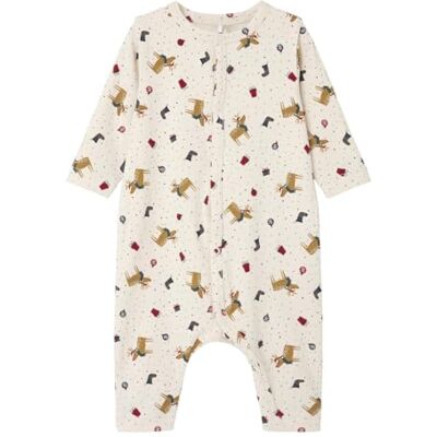 NAME IT Nbnvismas Ls Nightsuit R1 Sleepsuit, White and Grey, 52 NAME IT Nbnvismas Ls Nightsuit R1 Sleepsuit, White and Grey, 52