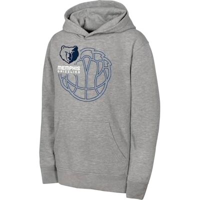 NBA Mens Fleece Hoodie, Heather Grey, S EU NBA Mens Fleece Hoodie, Heather Grey, S EU