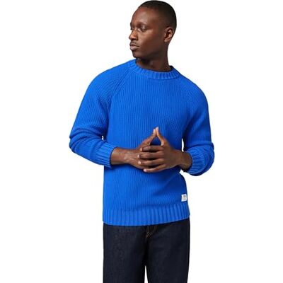 Hugo Boss Men's Sonnee Knitted Sweater, Open Blue, XXL Hugo Boss Men's Sonnee Knitted Sweater, Open Blue, XXL
