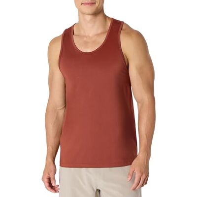 Amazon Essentials Men's Quick-Dry Tech Stretch Active Sleeveless Gym Vest Workout Shirt, Rich Chestnut Brown, XXL Amazon Essentials Men's Quick-Dry Tech Stretch Active Sleeveless Gym Vest Workout Shirt, Rich Chestnut Brown, XXL