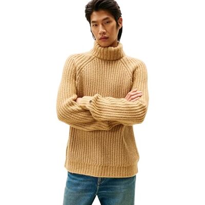 Tommy Hilfiger Men’s Chunky Ribbed Knit Roll Neck Jumper, Beige (Timeless Camel), XL Tommy Hilfiger Men’s Chunky Ribbed Knit Roll Neck Jumper, Beige (Timeless Camel), XL