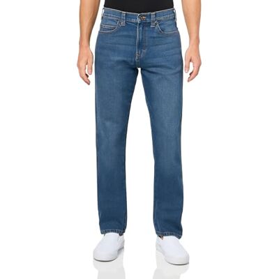 Dickies Men's 5-Pocket Athletic Taper Denim Jean, Mid Wash, 32W x 32L Dickies Men's 5-Pocket Athletic Taper Denim Jean, Mid Wash, 32W x 32L