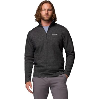 Columbia Men's Great Hart Mountain III Half Zip, Black Heather, XXL Columbia Men's Great Hart Mountain III Half Zip, Black Heather, XXL