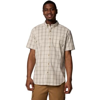 Columbia Men's Rapid Rivers II Short Sleeve Shirt, Safari Multi Gingham, Large Columbia Men's Rapid Rivers II Short Sleeve Shirt, Safari Multi Gingham, Large