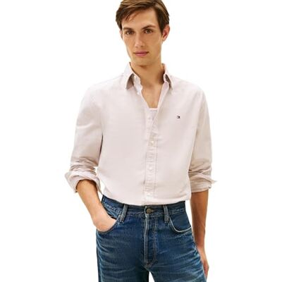 Tommy Hilfiger Men's Heritage Oxford Solid Regular Long Sleeve Shirts, Safari Canvas Medium Tommy Hilfiger Men's Heritage Oxford Solid Regular Long Sleeve Shirts, Safari Canvas Medium