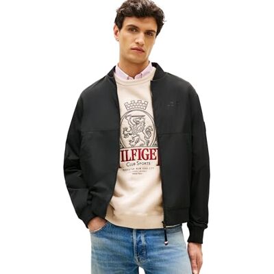 Tommy Hilfiger Men’s Bomber Jacket Branded Water Repellent, Black (Black), XL Tommy Hilfiger Men’s Bomber Jacket Branded Water Repellent, Black (Black), XL