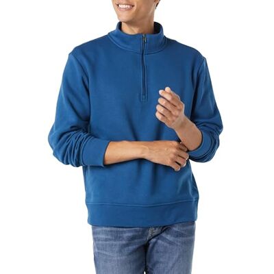 Amazon Essentials Men's Regular Fit Long-Sleeve Quarter-Zip Casual Smart Pullover Fleece Sweatshirt, Teal Blue, XL Amazon Essentials Men's Regular Fit Long-Sleeve Quarter-Zip Casual Smart Pullover Fleece Sweatshirt, Teal Blue, XL