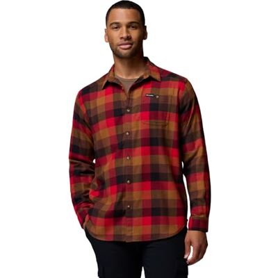 Columbia Mens Cornell Woods Flannel Long Sleeve Shirt, Tobacco Multi Buffalo Check, Medium Columbia Mens Cornell Woods Flannel Long Sleeve Shirt, Tobacco Multi Buffalo Check, Medium
