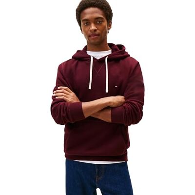 Tommy Hilfiger Men's Medium Weight Solid Fleece Hoodie Sweatshirt, Also Available in Big & Tall Hooded, Deep Burgundy, M Tommy Hilfiger Men's Medium Weight Solid Fleece Hoodie Sweatshirt, Also Available in Big & Tall Hooded, Deep Burgundy, M