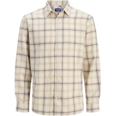JACK & JONES Jorjoshua Flannel Check Shirt Ls Ln, Antique White, M JACK & JONES Jorjoshua Flannel Check Shirt Ls Ln, Antique White, M