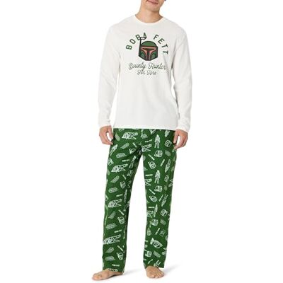 Amazon Essentials Men's Flannel Pyjama Sleep Sets, Boba Fett, XS Amazon Essentials Men's Flannel Pyjama Sleep Sets, Boba Fett, XS