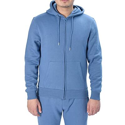 M17 Mens Hoodie Full Zip Casual Hooded Sweatshirt Hoody Top Jumper Classic Plain Jacket Long Sleeve with Pocket (L, Denim) M17 Mens Hoodie Full Zip Casual Hooded Sweatshirt Hoody Top Jumper Classic Plain Jacket Long Sleeve with Pocket (L, Denim)