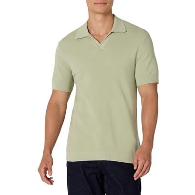 Amazon Essentials Men's Regular-Fit Short-Sleeved Knit Polo Jumper, Sage Green, L Amazon Essentials Men's Regular-Fit Short-Sleeved Knit Polo Jumper, Sage Green, L