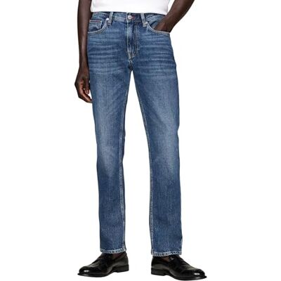 Tommy Hilfiger Men’s Straight Denton Cotton Jeans, Blue (Hiker Indigo), 32W/30L Tommy Hilfiger Men’s Straight Denton Cotton Jeans, Blue (Hiker Indigo), 32W/30L