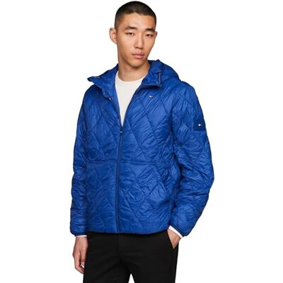 Tommy Hilfiger Men's Cl Hooded Quilted Jacket Mw0mw34953 Woven Jackets, Blue (Anchor Blue), L Tommy Hilfiger Men's Cl Hooded Quilted Jacket Mw0mw34953 Woven Jackets, Blue (Anchor Blue), L