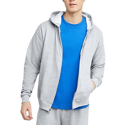 Hanes Men's, EcoSmart Fleece Full-Zip Hoodie, Hooded Sweatshirt, Ash, 3XL Hanes Men's, EcoSmart Fleece Full-Zip Hoodie, Hooded Sweatshirt, Ash, 3XL